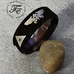 Men's Black Zelda Promise Ring or Wedding Ring